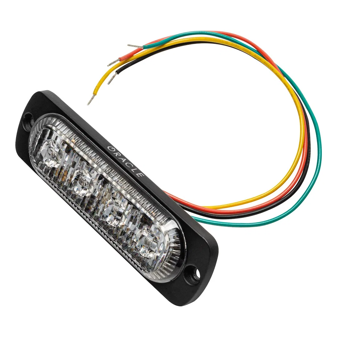 3510-005 – ORACLE LIGHT Strobe Light Kit, 4 LED Lights Black Rectangular Housing Clear Lens Amber Bulb Flush Mount 12...